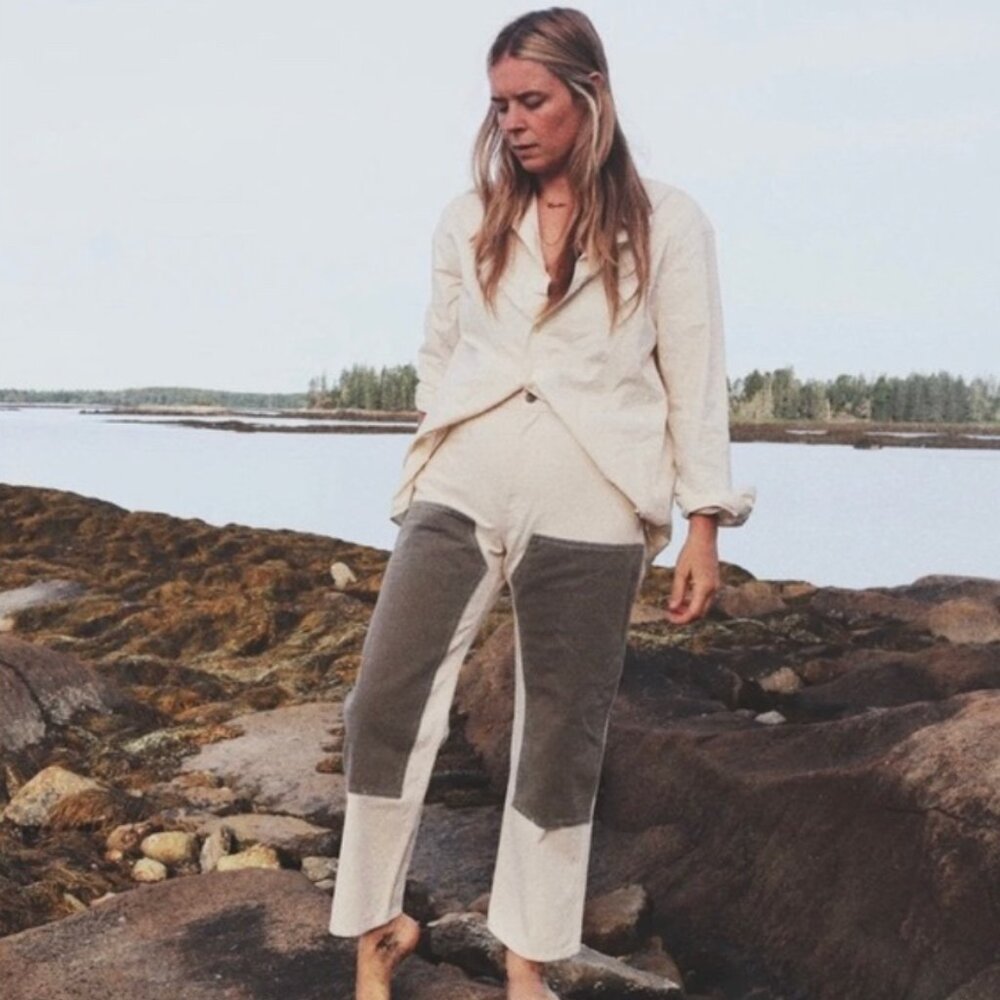 Rudy Jude Two-Tone Cream and Gray Women Jeans